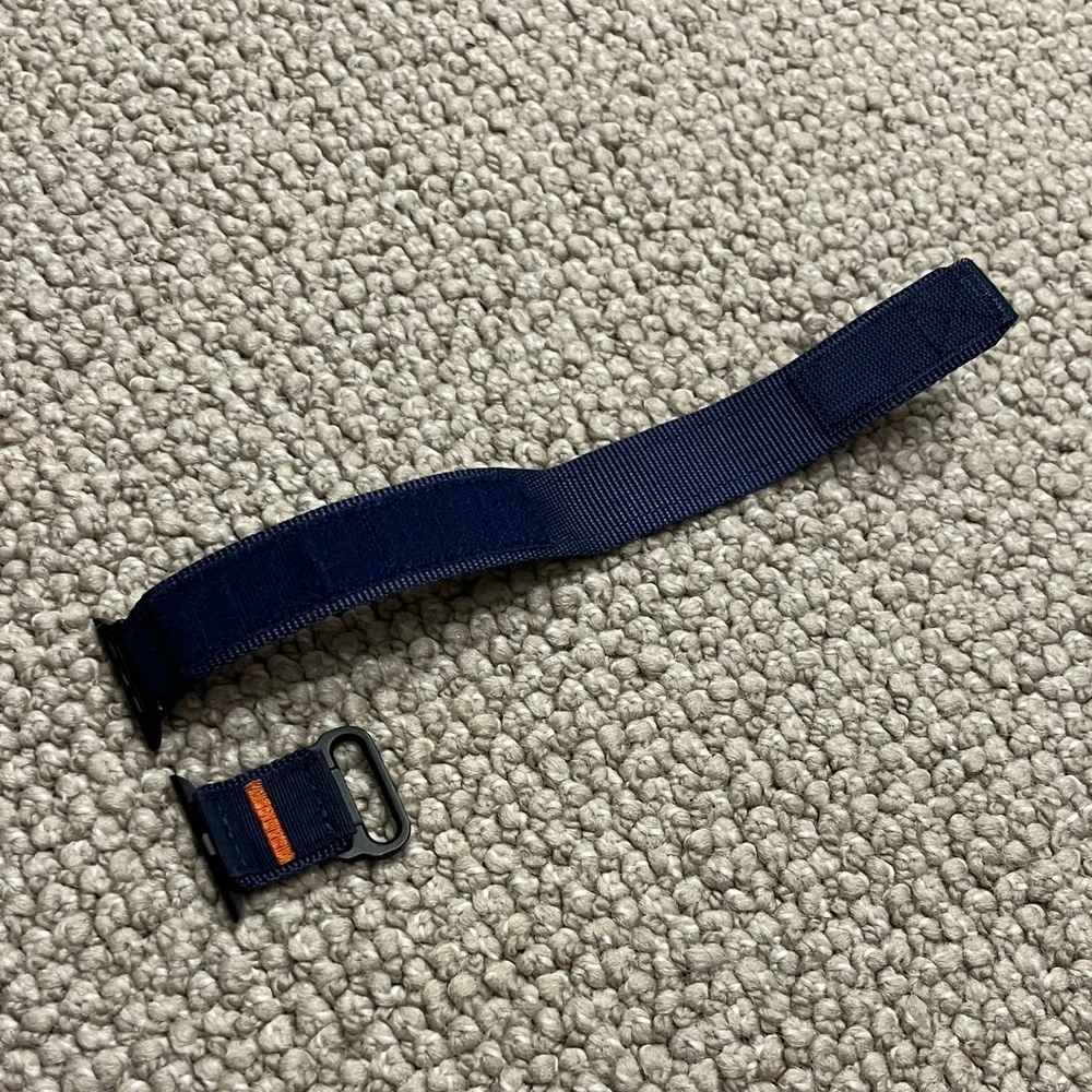 Navy Blue and Black Men's Apple Watch Band Strap